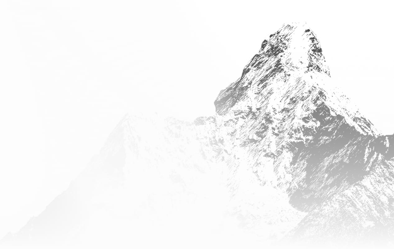 A black and white Illustrated Mount Everest