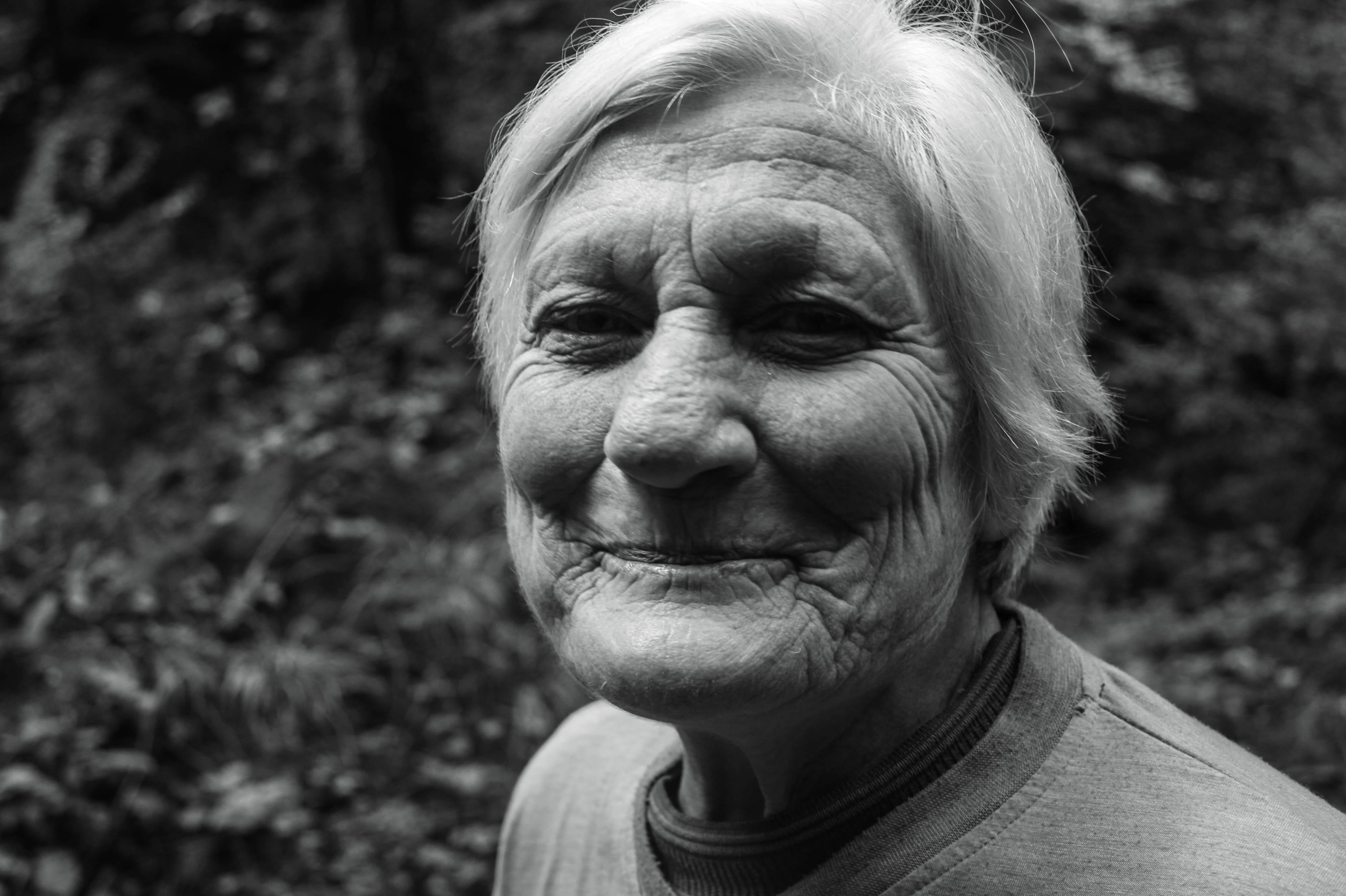 Elderly man smiling