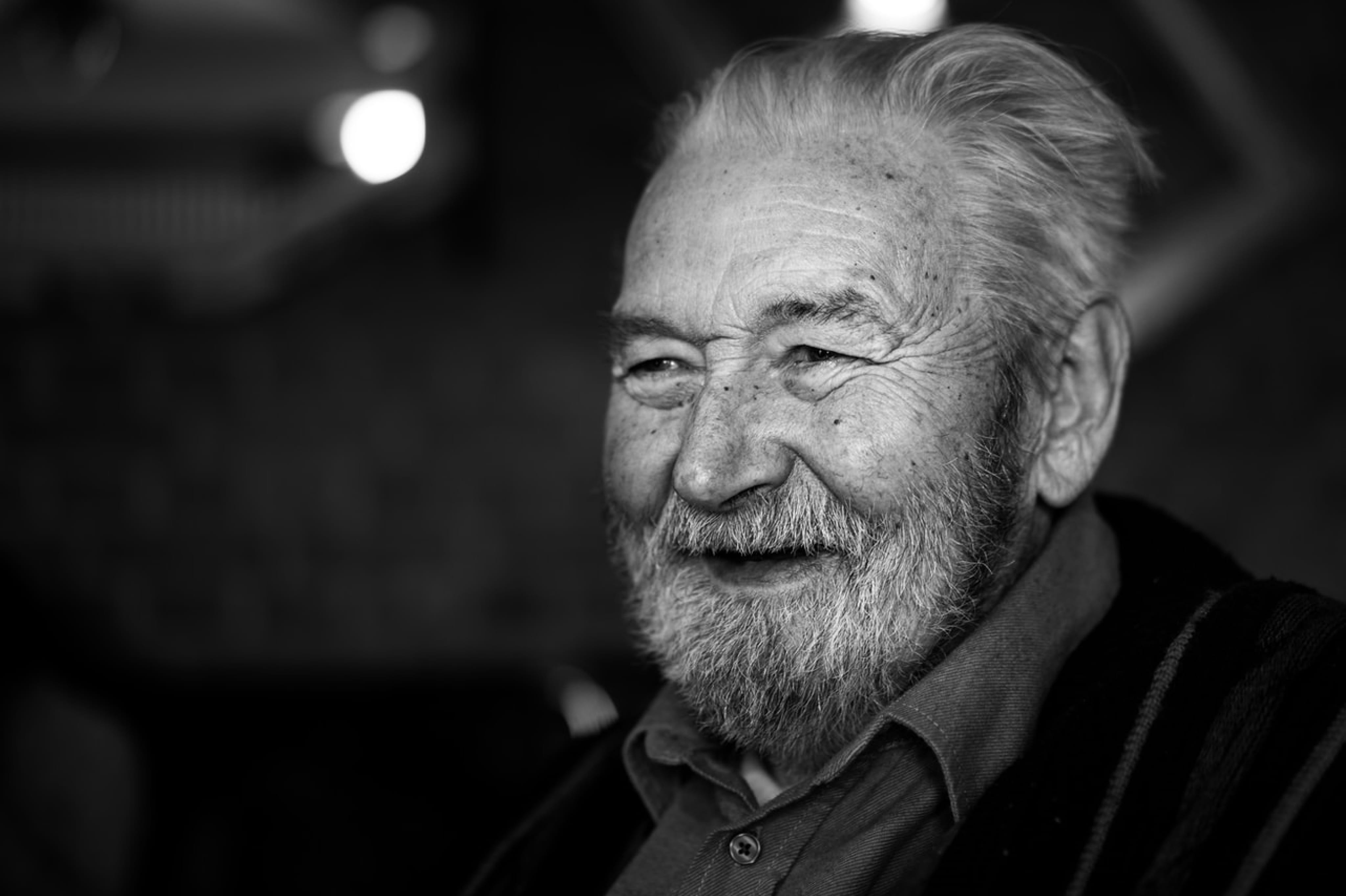 Elderly man smiling